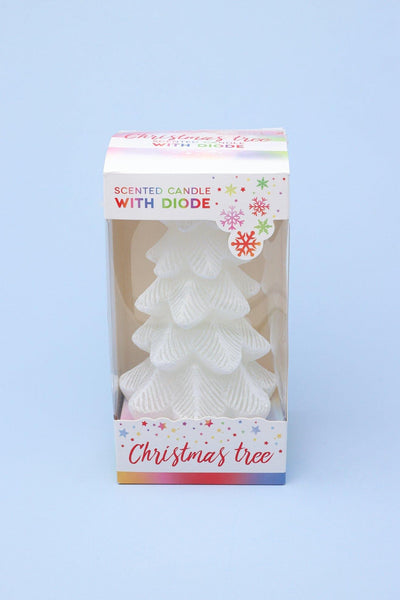 G Decor Candles & Candle Holders White Glitter Gift Christmas Tree White Glitter Multi LED Changing Colour Light Sweet Scented Candle