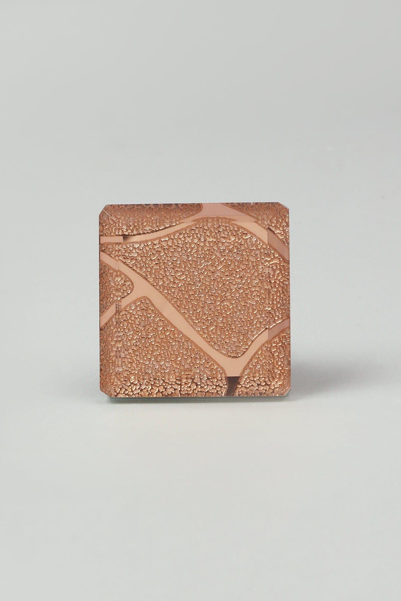 Gleem Rose Luminous Crystal Square Glass Knobs Elegant Patterned Pull Handles - G Decor