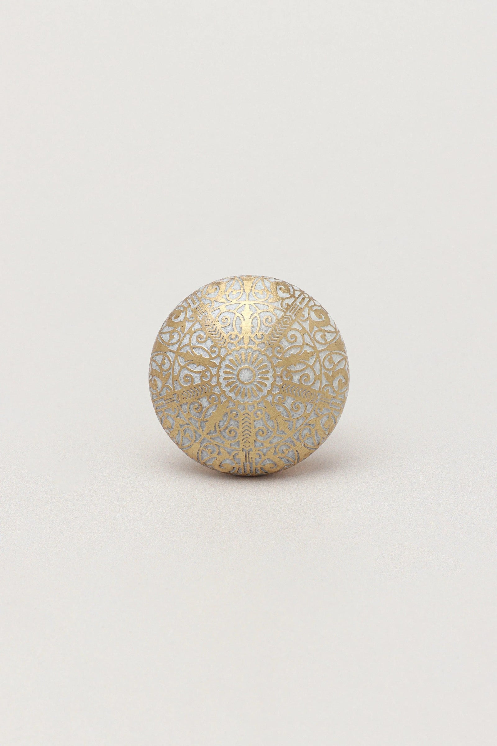 Golden Brass Monarchy Cabinet Knob — close-up view, G Decor