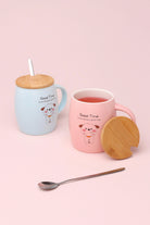 Good Time Puppy Cute Dog Ceramic Mug with Lid and Spoon — G Decor