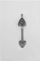 Gothic Heavy Pewter Thumb Door Latch — close-up view, G Decor