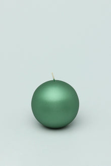 Grace Alouette Forest Green Lacquered Pillar and Ball Candle