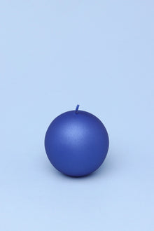 Grace Alouette Indigo Blue Lacquered Pillar and Ball Candle