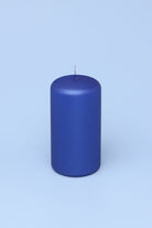 Grace Alouette Indigo Blue Lacquered Pillar and Ball Candle — lifestyle view, G Decor
