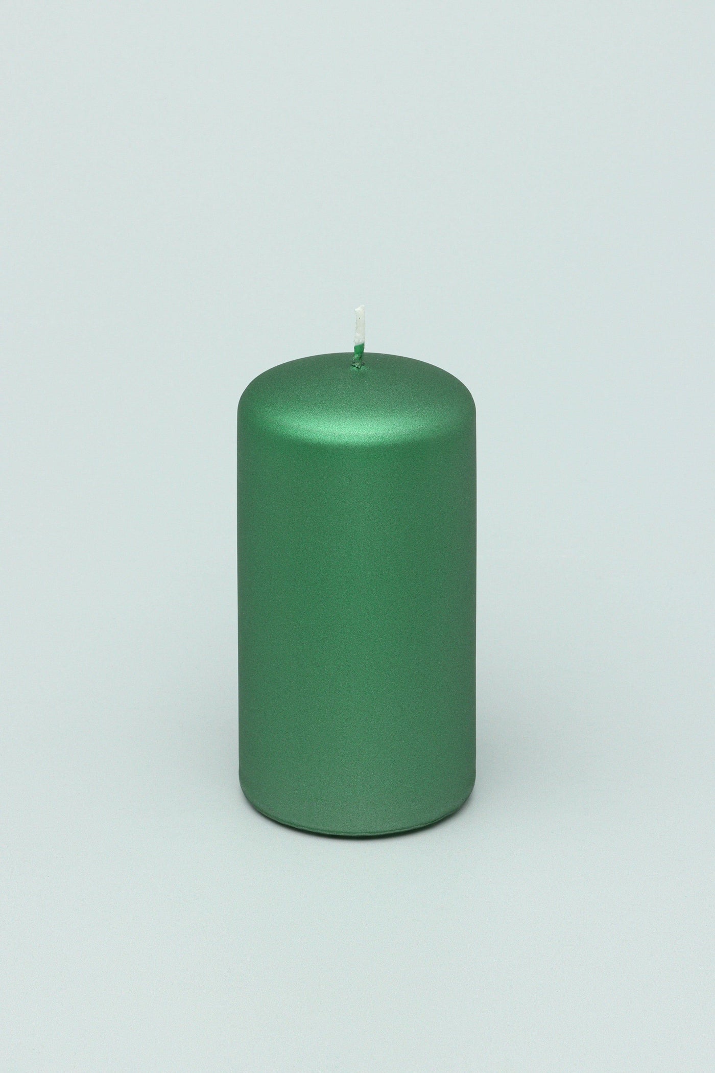 Gdecorstore Candles & Candle Holders Green / Medium Grace Forest Green Varnished Shimmer Metallic Shine Pillar Candle