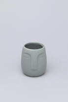 Grey Art Face Ceramic Bathroom Accessory Set — lifestyle view, G Decor