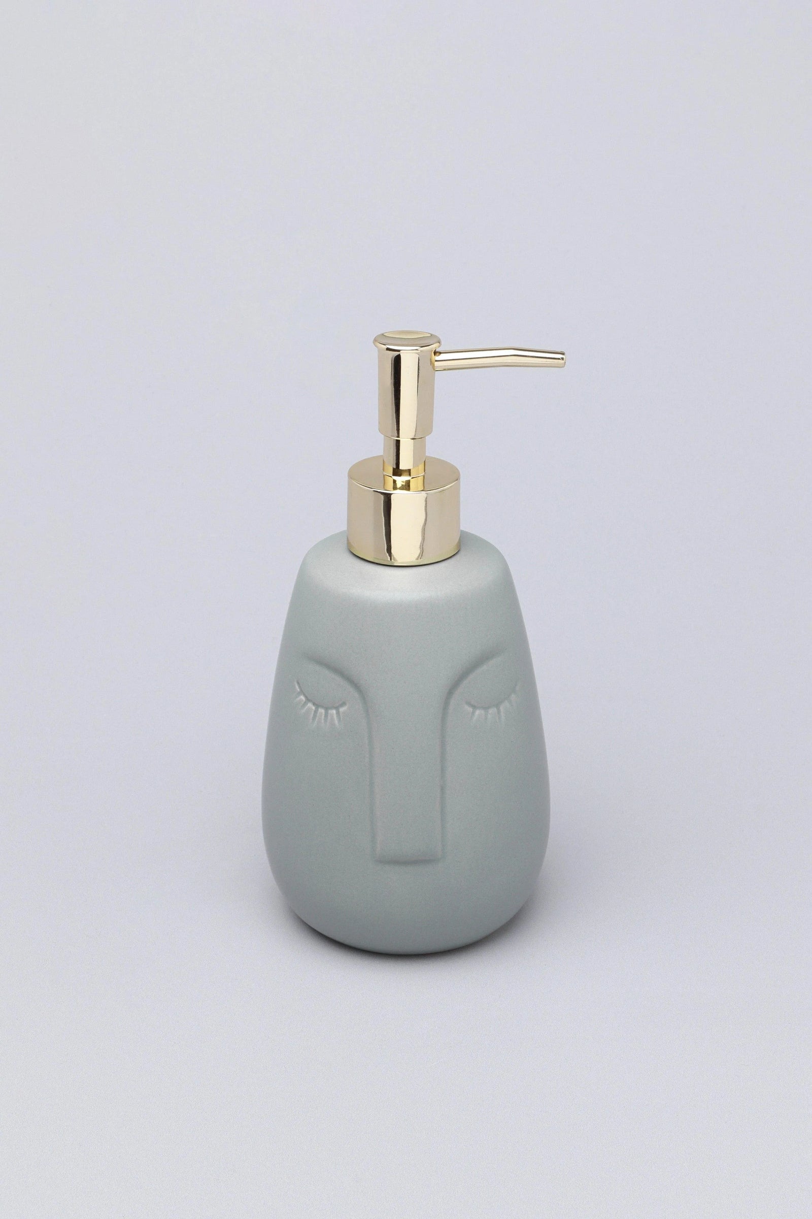 Grey Art Face Ceramic Bathroom Accessory Set — alternate view, G Decor