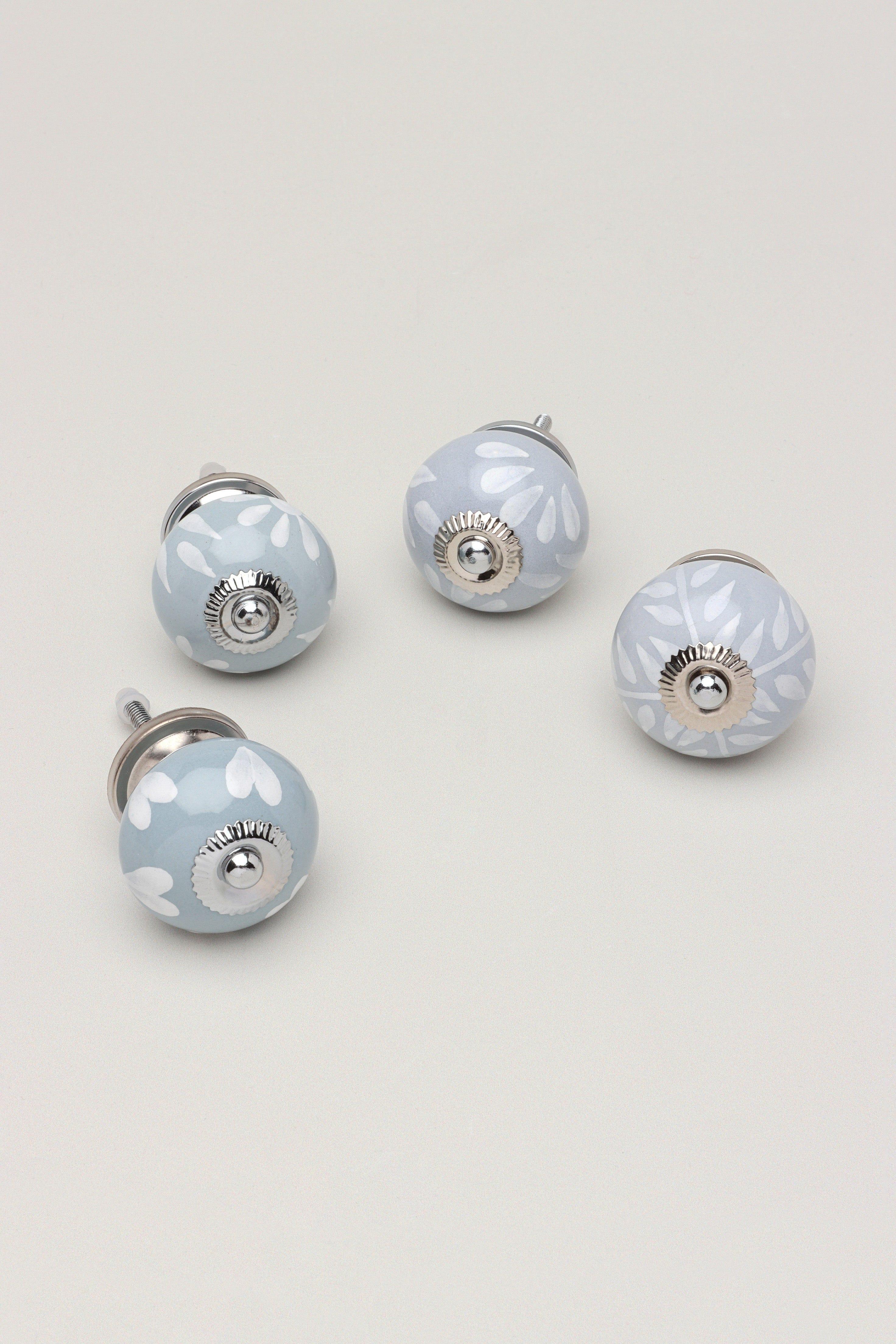 Grey Fusion Handpainted Ceramic Door Knob, Door Handle - G Decor