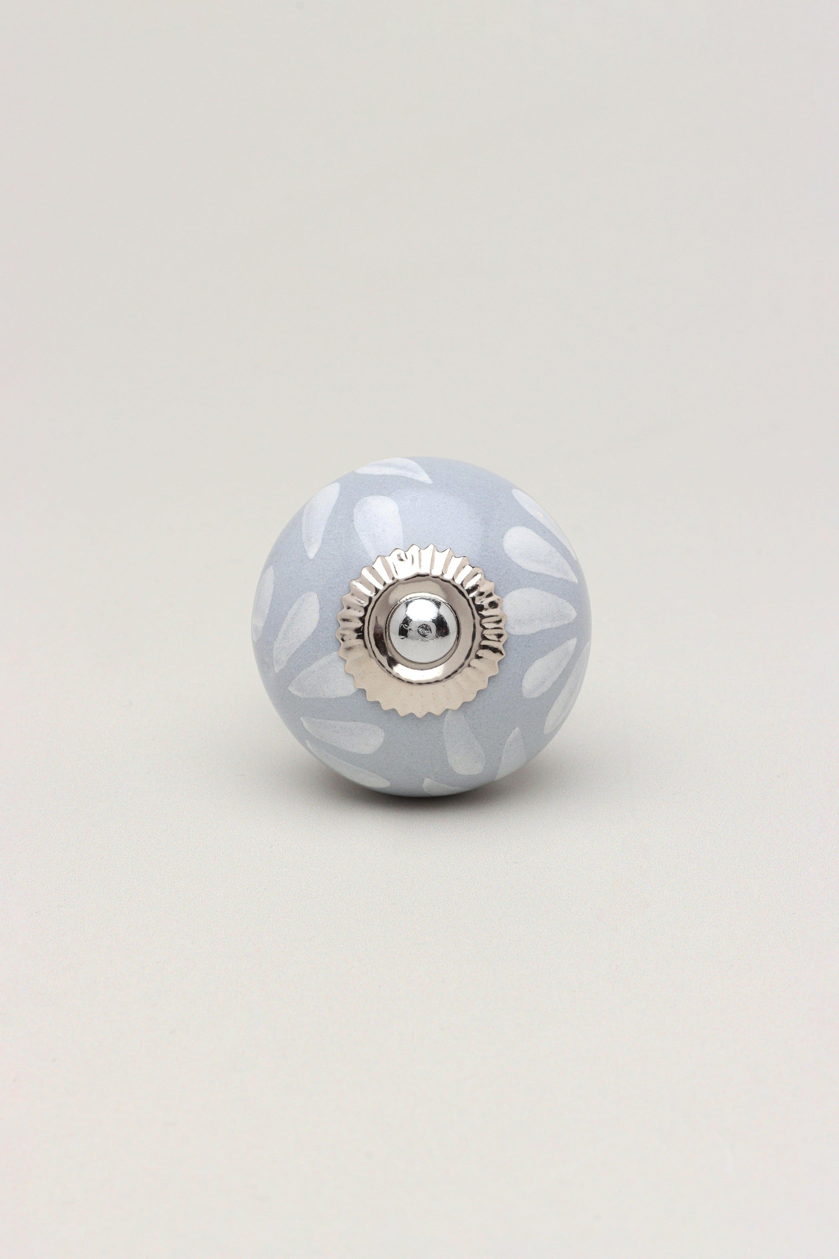 Grey Fusion Handpainted Ceramic Door Knob, Door Handle - G Decor