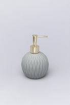 Grey Patterned Ceramic Bathroom Accessory Set — alternate view, G Decor