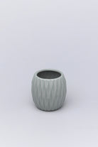 Grey Patterned Ceramic Bathroom Accessory Set — lifestyle view, G Decor