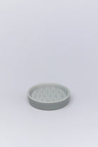 Grey Patterned Ceramic Bathroom Accessory Set — close-up view, G Decor