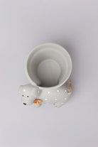 Percy Polka Dot Ceramic Dog Planter in Soft Grey — view 5, G Decor
