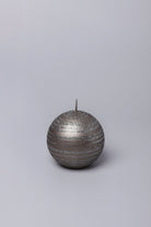 Nocturne Stripe Hand-Painted Waxwork Candle in Graphite and Silver — alternate view, G Decor