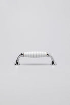 Grey White Stripes Ceramic Kitchen Cupboard Pull Handles - G Decor
