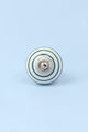 Handcrafted & Handpainted Striped Ceramic Door Knobs White Base Cupboard Pull Handles In Dark Green And Blue In - G Decor