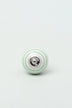 Striped Ceramic Cabinet Knob in Grey and Green — close-up view, G Decor