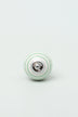 Handcrafted & Handpainted Striped Ceramic Door Knobs White Base Cupboard Pull Handles In Grey and Green - G Decor