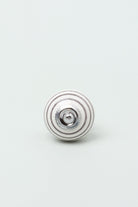 Handcrafted & Handpainted Striped Ceramic Door Knobs White Base Cupboard Pull Handles In Grey and Green - G Decor