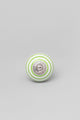 Handcrafted & Handpainted Striped Ceramic Door Knobs White Base Cupboard Pull Handles In Red, Light Green And Dark Gray - G Decor