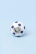 handcrafted-and-handpainted-white-base-polka-dot-ceramic-door-knobs-in-darks-blue-and-green-g-decor-25332 - G Decor