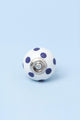 Handcrafted & Handpainted White Base Polka Dot Ceramic Door Knobs In Darks Blue And Green - G Decor