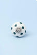 Polka Dot Ceramic Cabinet Knob in Dark Blue and Green — alternate view, G Decor