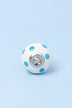 Polka Dot Hand-Painted Ceramic Cabinet Knob in Light Blue and Grey — alternate view, G Decor