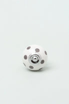 Polka Dot Ceramic Cabinet Knob in Mint and Dark Grey — alternate view, G Decor