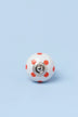 Polka Dot Ceramic Cabinet Knob in Orange and Red — alternate view, G Decor