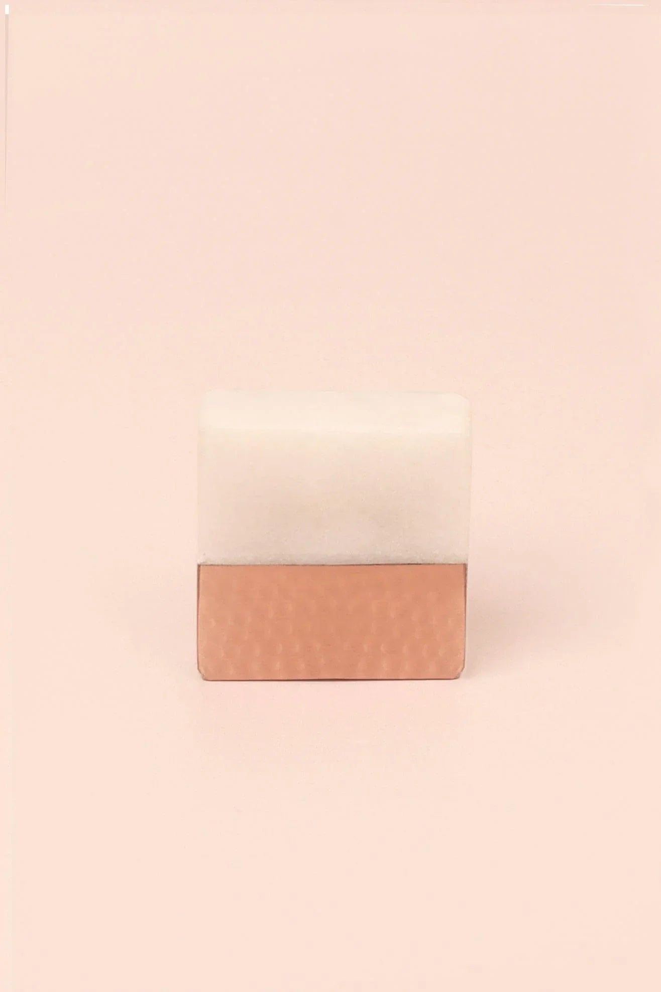 Calacatta Marbella Cabinet Knob in Rose Ember — close-up view, G Decor