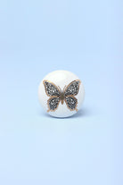 Golden Butterfly Graceful Ceramic Cabinet Knob — alternate view, G Decor