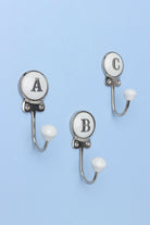 Personalised Monogram Alphabet Ceramic Wall Coat Hook with Chrome — G Decor