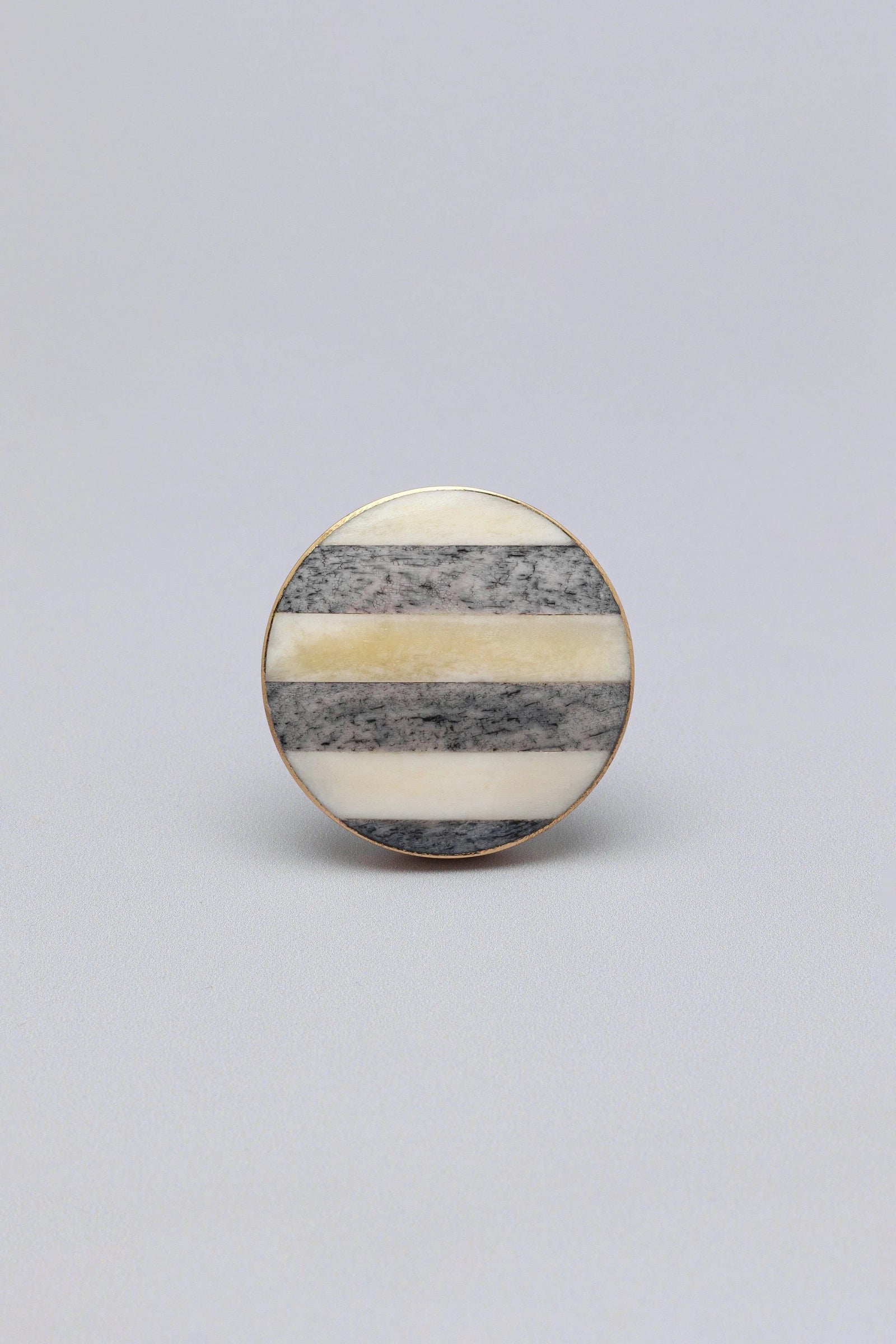 Oslo Horn Bone and Brass Cabinet Knob — close-up view, G Decor