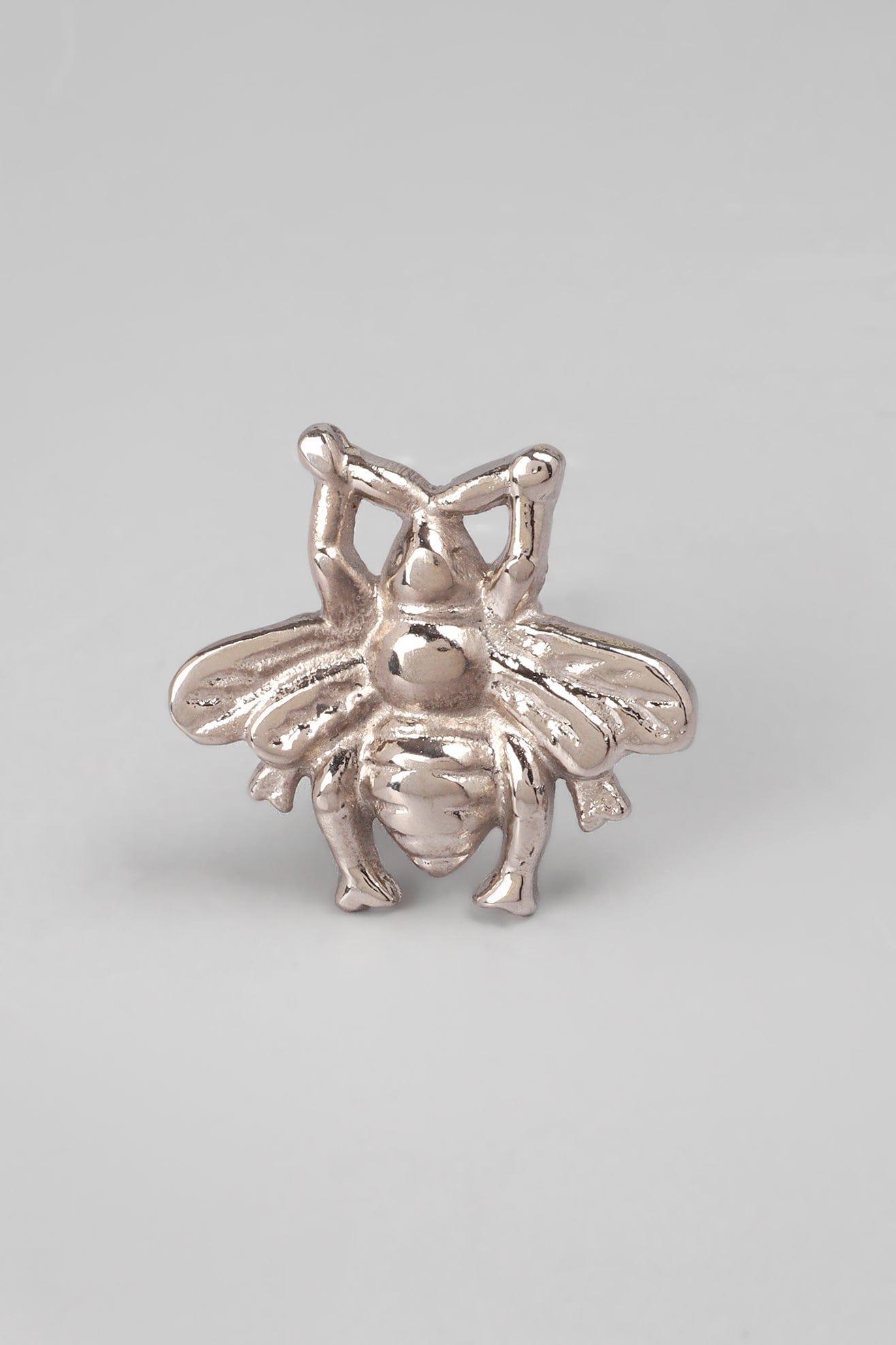 Handcrafted Queen Bee Gold & Silver Cabinet Knob Elegant Drawer Handle - G Decor