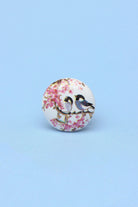 Singing Birds Ceramic Cabinet Knob in Pink and Blue — alternate view, G Decor