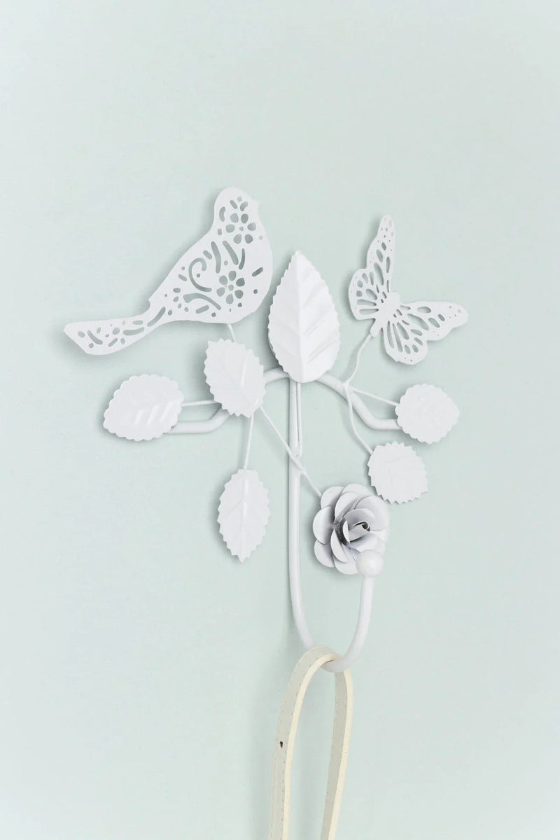 White Iron Country Garden Wall Hook