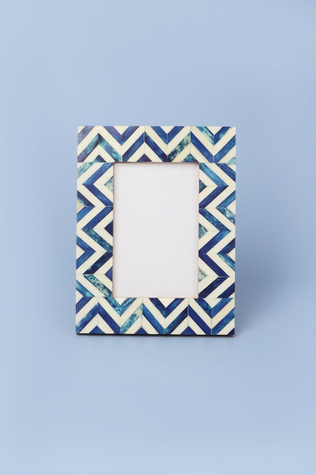 Handmade Blue Wave Stylish Photo Frames Decorative Chevron Picture Frame - G Decor