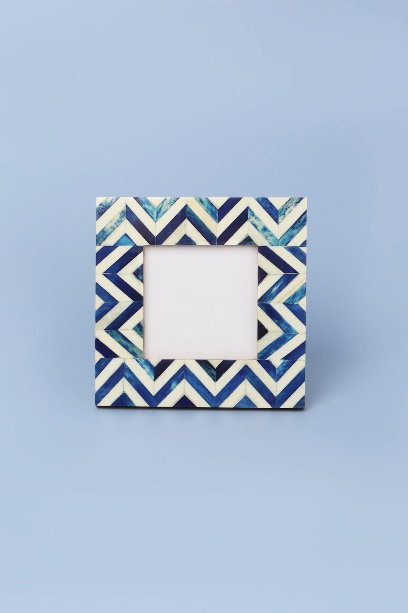 Handmade Blue Wave Stylish Photo Frames Decorative Chevron Picture Frame - G Decor