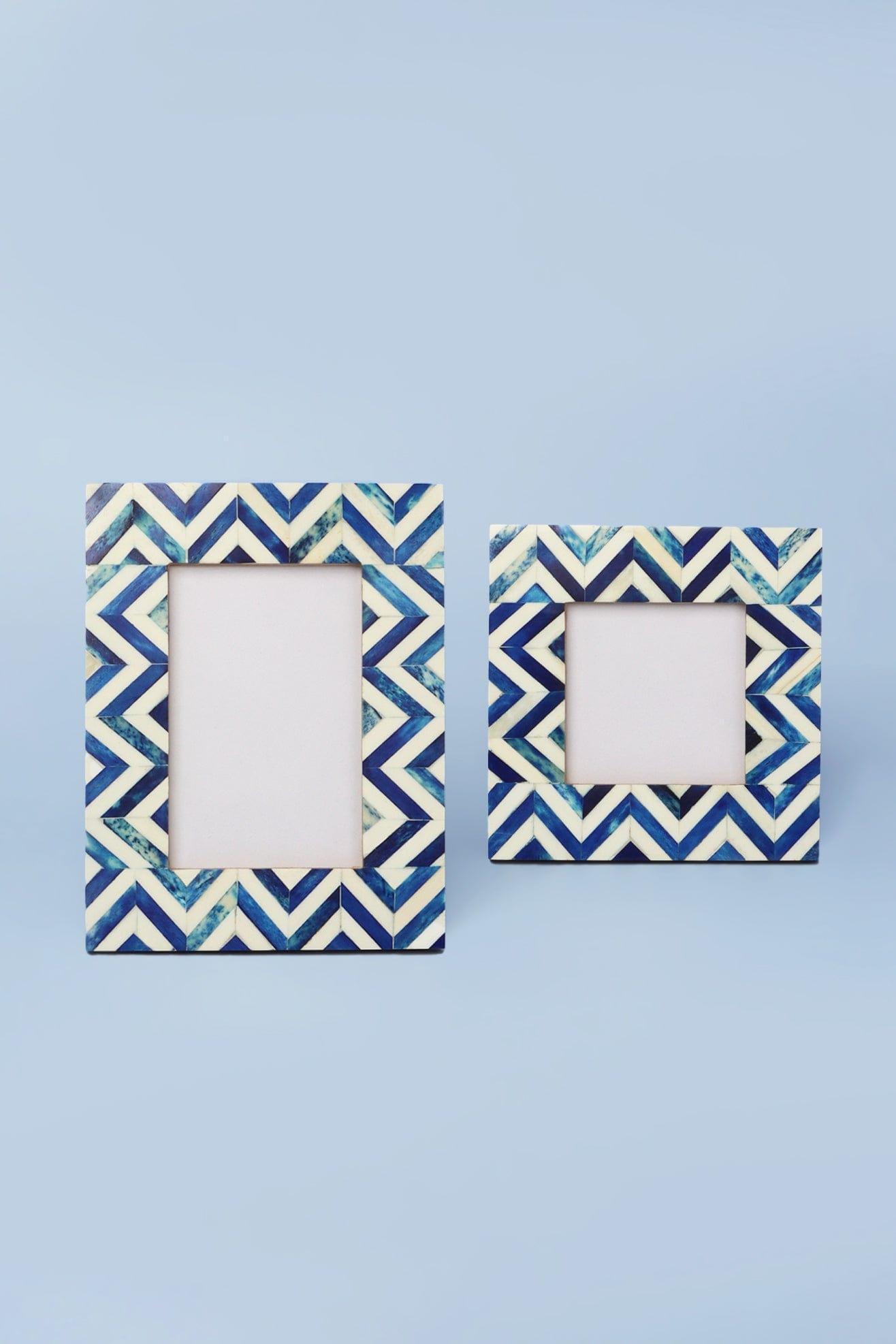 Handmade Blue Wave Stylish Photo Frames Decorative Chevron Picture Frame - G Decor