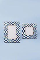 Handmade Blue Wave Stylish Photo Frames Decorative Chevron Picture Frame - G Decor