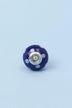 Polka Dot Ceramic Cabinet Knob in Dark Green and Dark Blue — close-up view, G Decor
