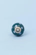 Polka Dot Ceramic Cabinet Knob in Dark Green and Dark Blue — alternate view, G Decor