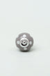 Polka Dot Ceramic Cabinet Knob in Mint and Dark Grey — close-up view, G Decor