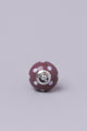 Handmade Hand-Painted Polka Dot Ceramic Door Knob In Purple And Dark Grey - G Decor