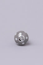 Polka Dot Ceramic Cabinet Knob in Purple and Dark Grey — alternate view, G Decor
