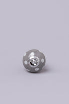 Handmade Hand-Painted Polka Dot Ceramic Door Knob In Purple And Dark Grey - G Decor