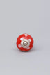 Polka Dot Ceramic Cabinet Knob in Red Light Green and Orange — lifestyle view, G Decor