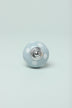 Hand-Painted Polka Dot Ceramic Cabinet Knob in Yellow and Grey — close-up view, G Decor