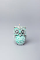 Handmade Hootique Owl Couple Candle Grey Owls with Wide Eyes - G Decor